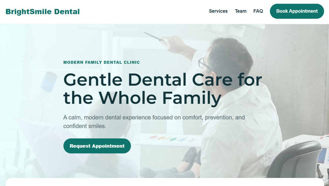 Contractor website example