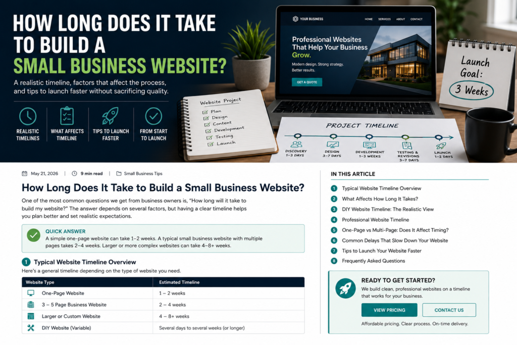 How Long Does It Take to Build a Small Business Website